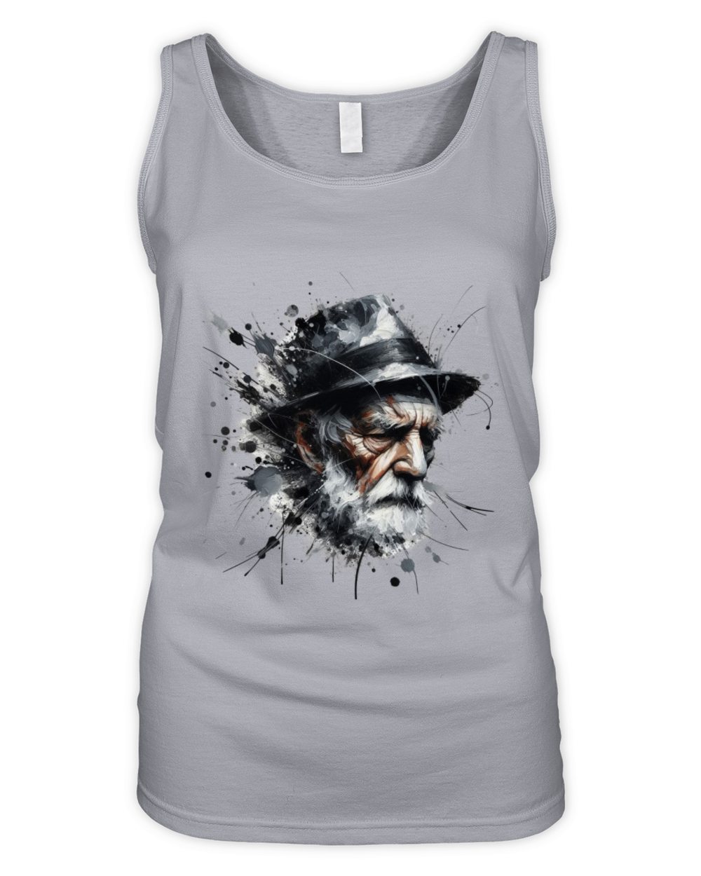Tired Old Homeless Man Portrait Organic Women's Tank Top