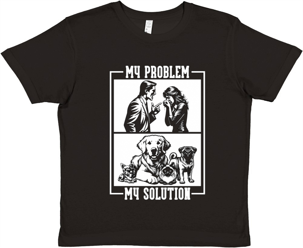 Animal Shelter My Problem My Pictogram Mom Dad Premium Kids Crewneck T-shirt