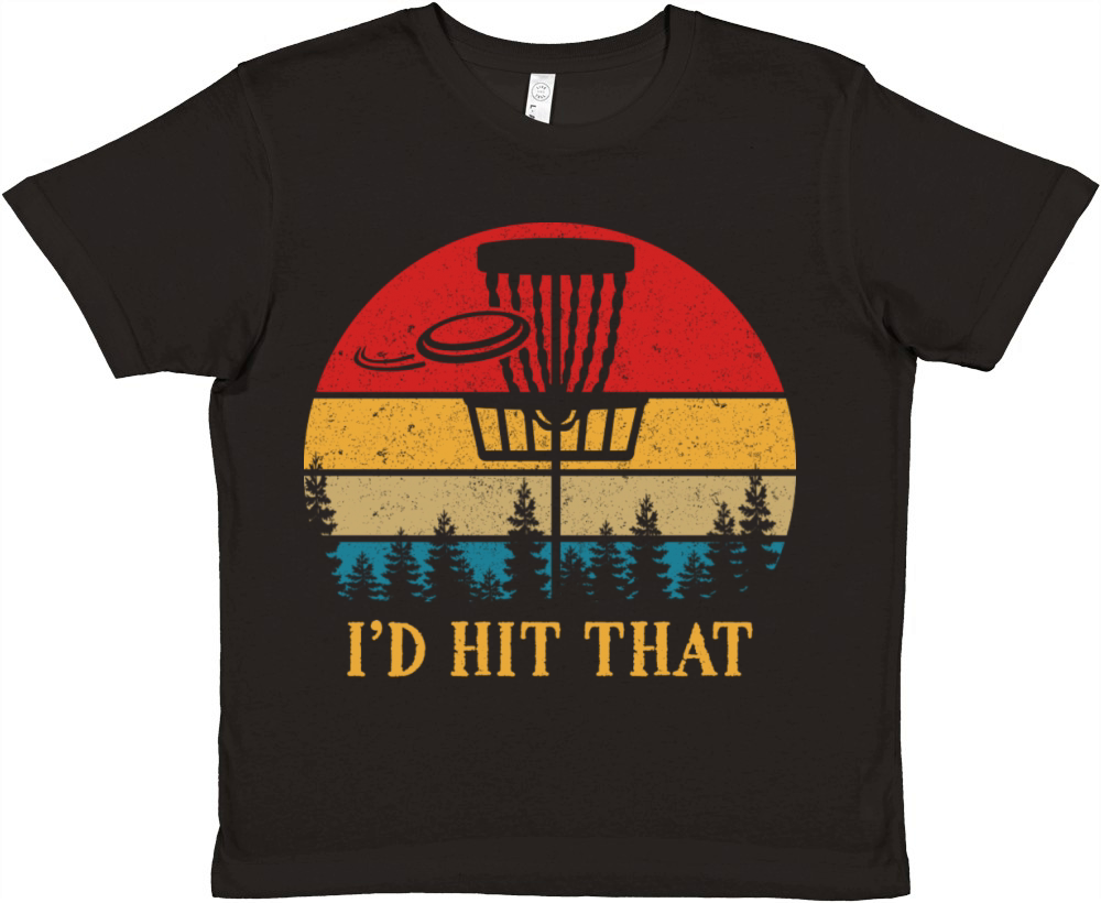 Id Hit That Vintage Funny Disc Golf Frisbee Sport Premium Kids Crewneck T-shirt
