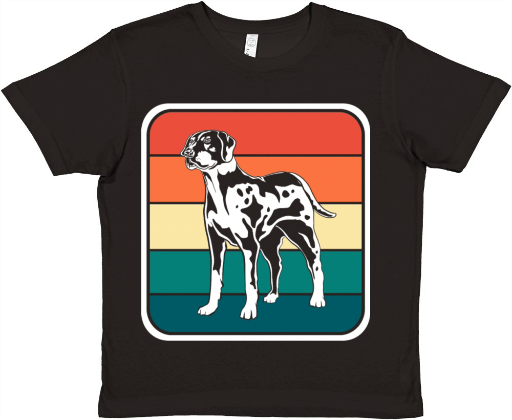 Retro Colorful Louisiana Catahoula Leopard Dog Premium Kids Crewneck T-shirt