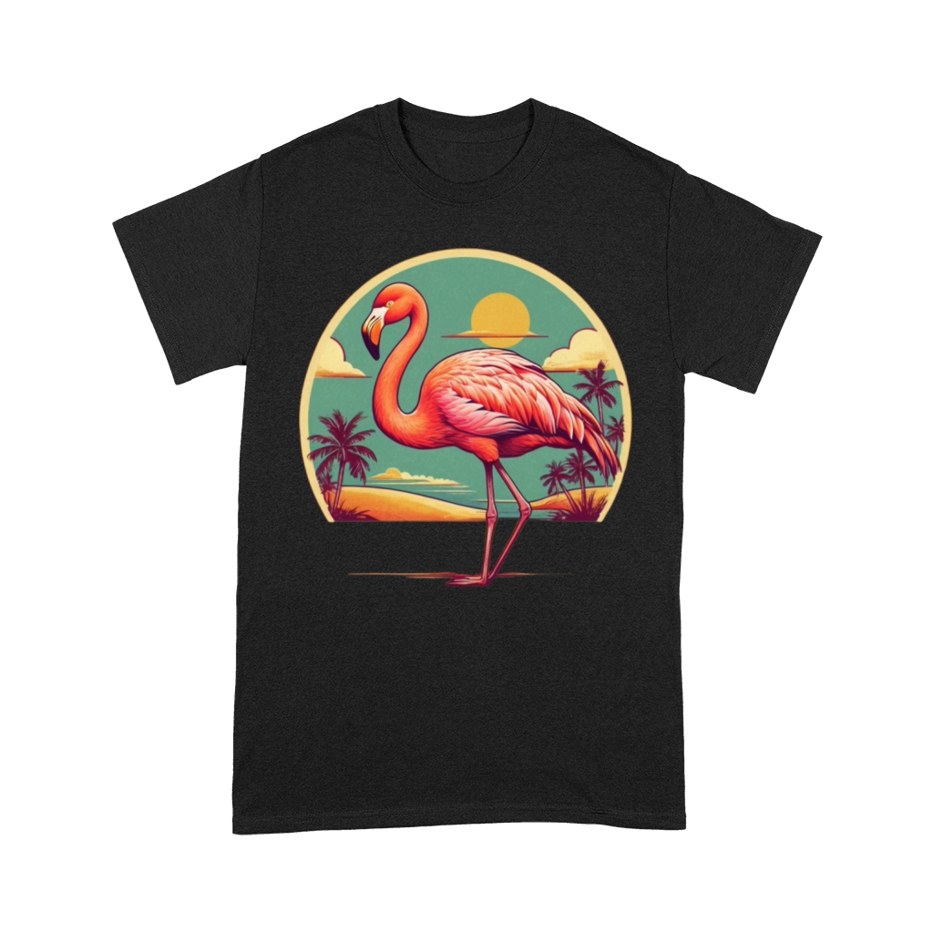 Retro Comic Style Flamingo Tee - Vintage Tropical Premium T-shirt