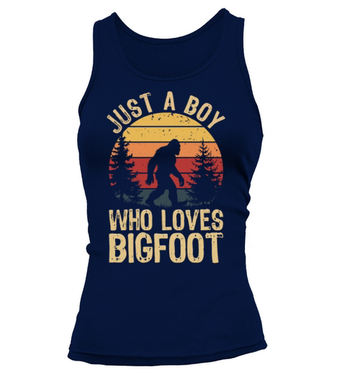 Just a Boy Who Loves Bigfoot Fun Cryptid Retro Tank top Woman