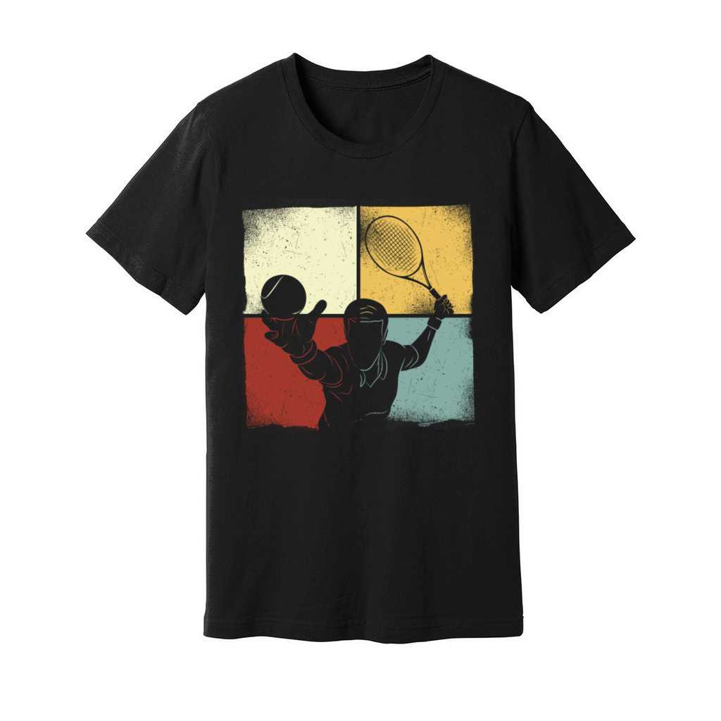 Funny Tennis Player Racket Retro Unisex Jersey Tee