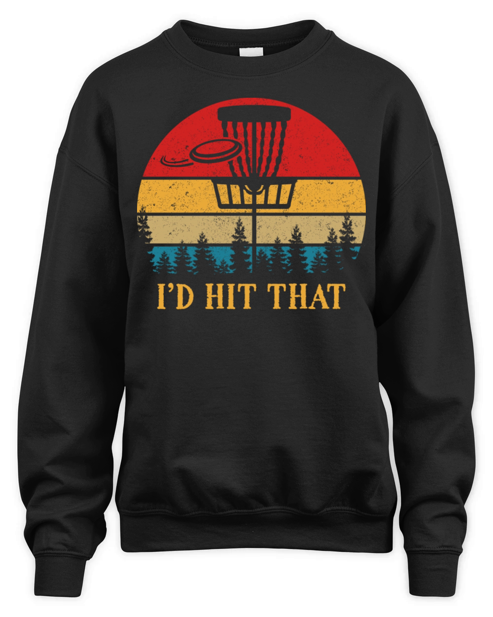 Id Hit That Vintage Funny Disc Golf Frisbee Sport Unisex Premium Crewneck Sweatshirt