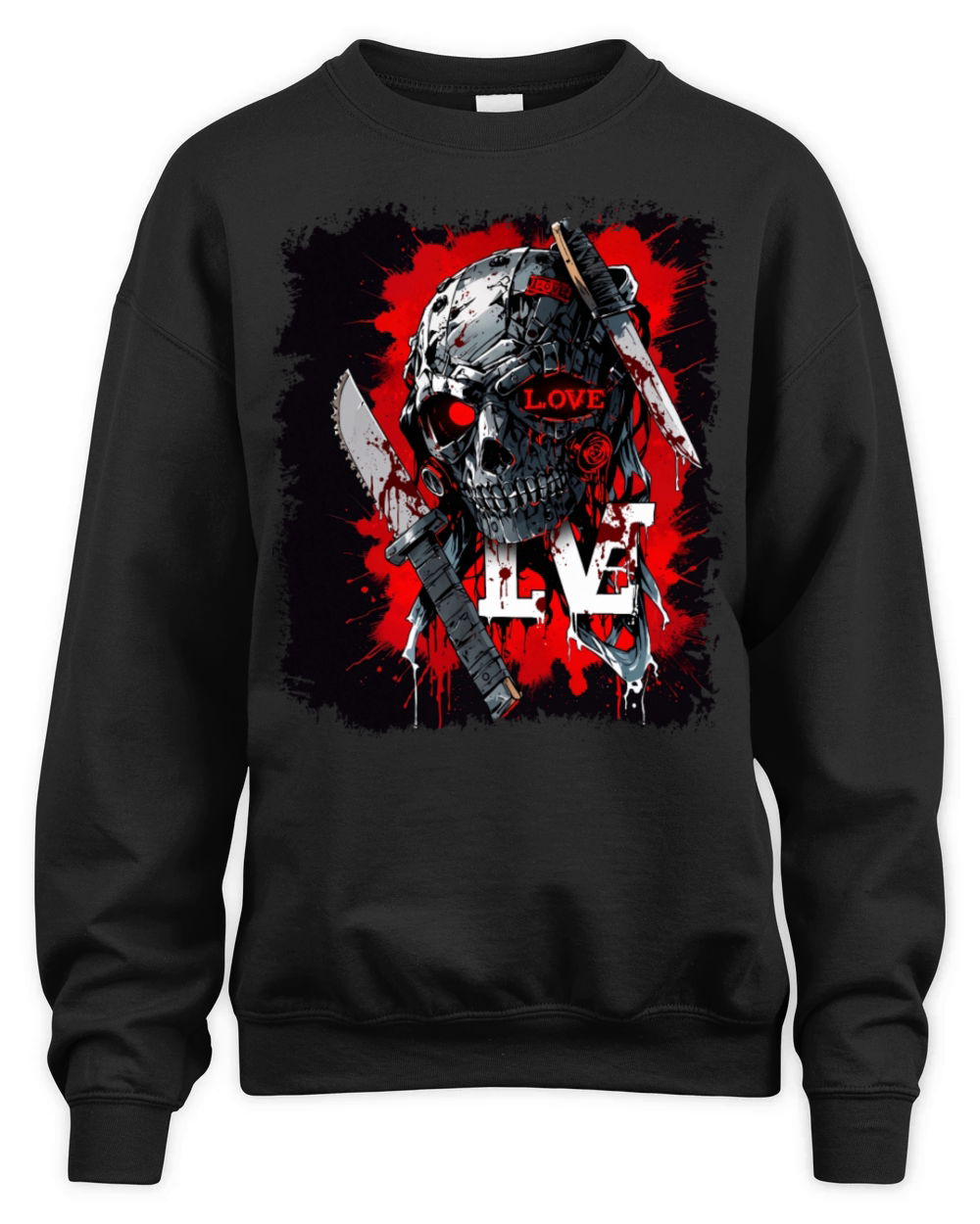 LOVE All I Need Halloween Scary Unisex Premium Crewneck Sweatshirt