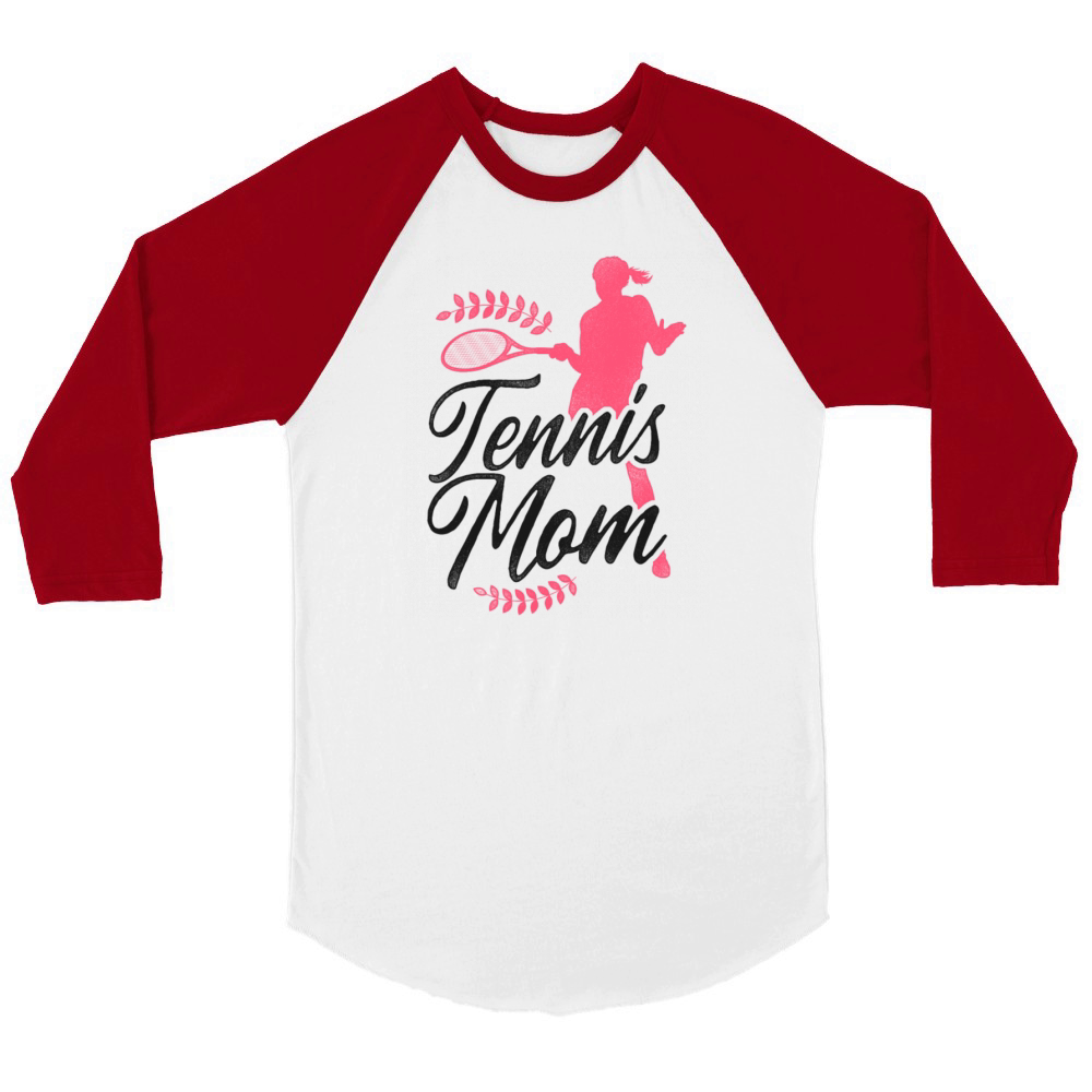 Funny Tennis Player Racket Mom Unisex ¾ sleeve Raglan T-shirt