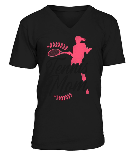 Funny Tennis Player Racket Mom V-Neck T-shirt