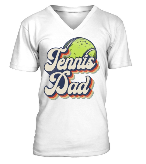 Funny Tennis Player Racket Retro V-Neck T-shirt