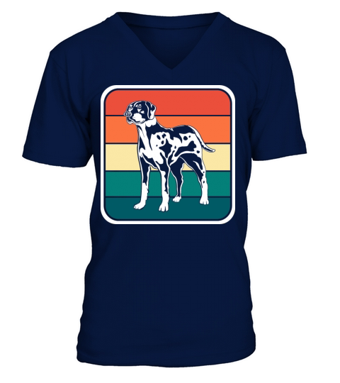 Retro Colorful Louisiana Catahoula Leopard Dog V-Neck T-shirt
