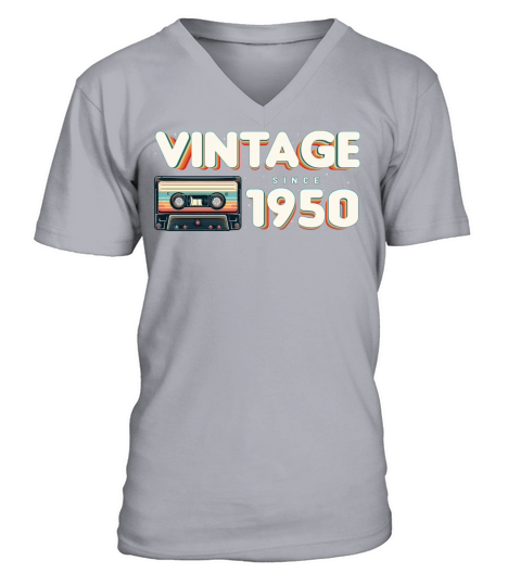 Vintage 1950 Retro Vintage Nostalgic Birthday V-Neck T-shirt