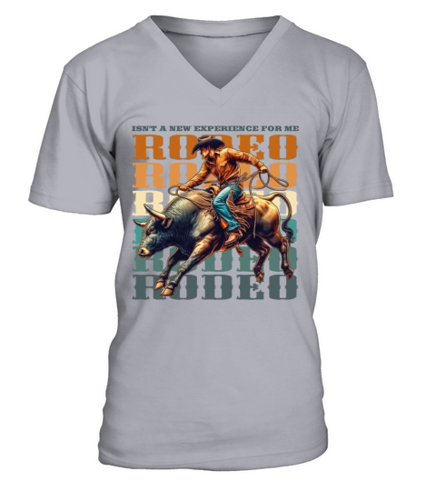 Vintage style Western Bull Rider V-Neck T-shirt