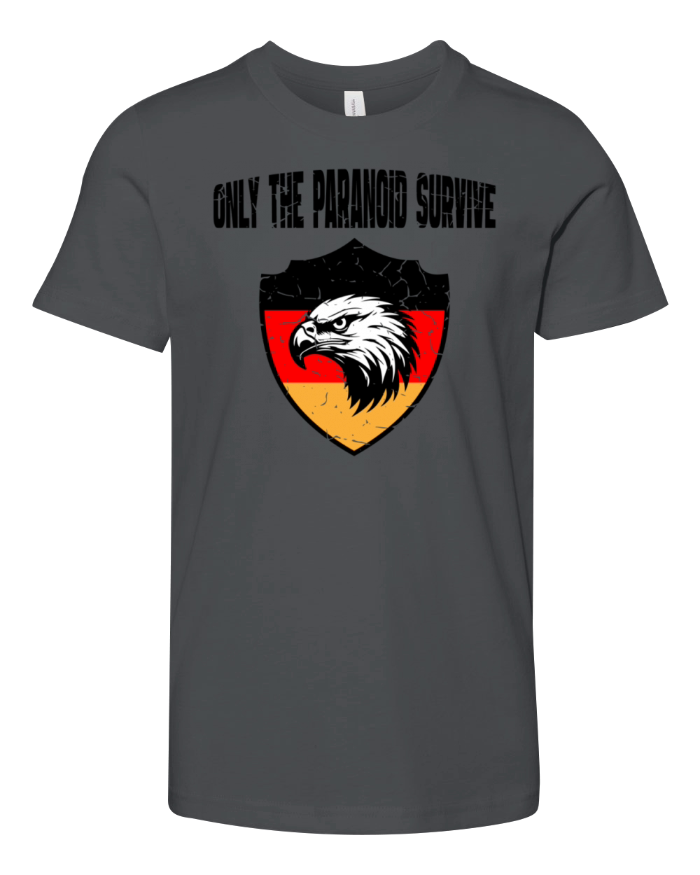 Only The Paranoid Survive Germany Vintage Black Youth Unisex Jersey Tee