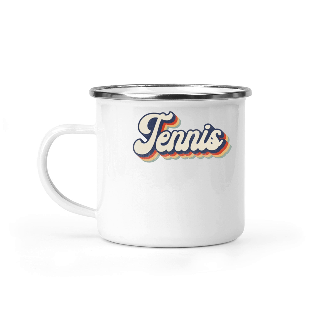 Funny Tennis Player Racket Retro Camping Mug