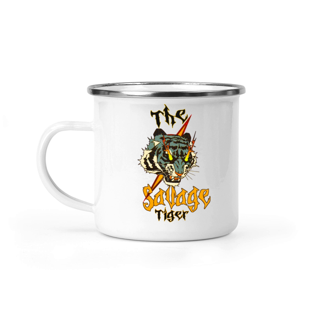 the Savage Tiger vintage design Camping Mug