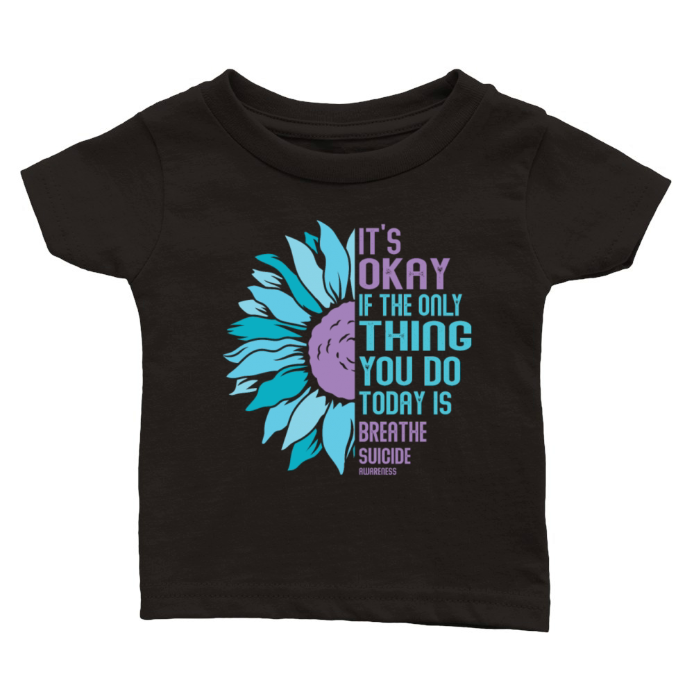 Mental Health Warrior Purple and Teal Classic Baby Crewneck T-shirt
