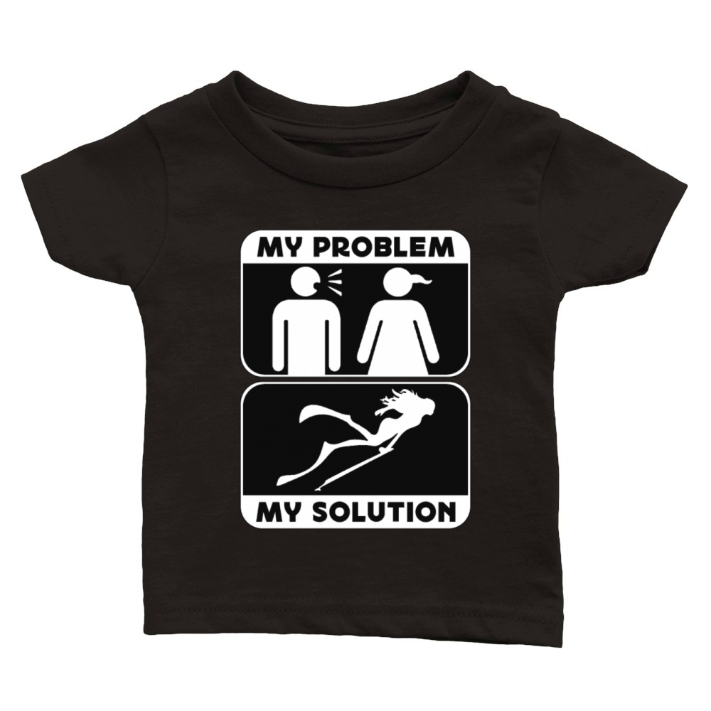 Spearfishing My Problem My Solution Pictogram Mom Classic Baby Crewneck T-shirt