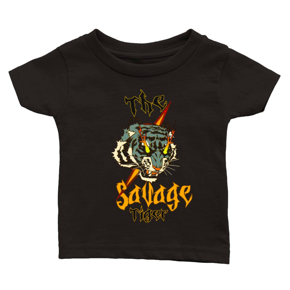 the Savage Tiger vintage design Classic Baby Crewneck T-shirt