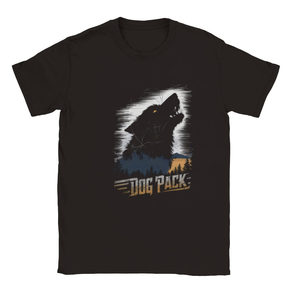 Majestic Dog Howling in Forest Silhouette Classic Kids Crewneck T-shirt