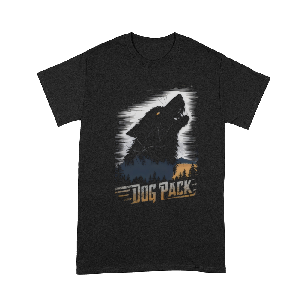 Majestic Dog Howling in Forest Silhouette Comfort T-shirt