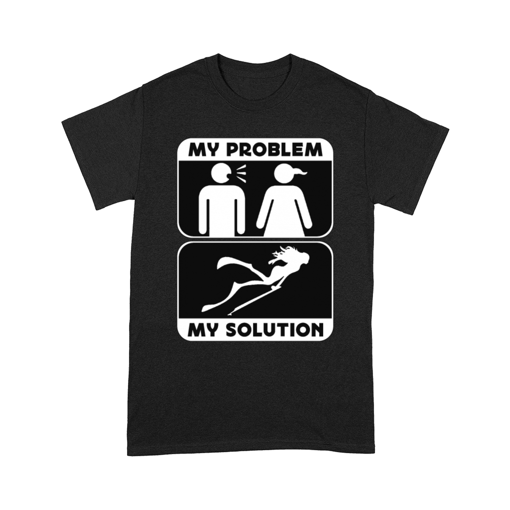 Spearfishing My Problem My Solution Pictogram Mom Comfort T-shirt