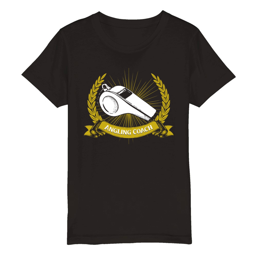 Angling Coach Fly Fishing Funny Angler Humor Sayin Organic Kids Crewneck T-shirt