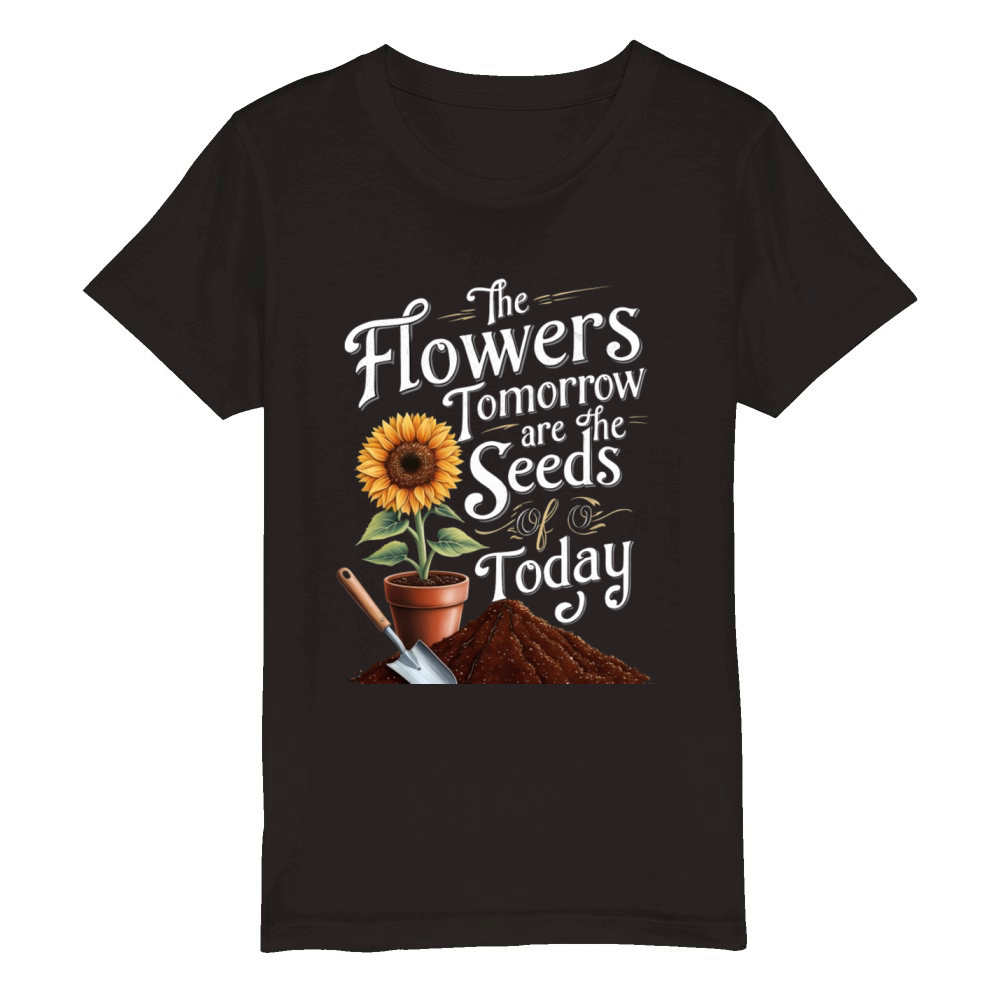 The Flowers Tomorrow Are the Seeds of Today Organic Kids Crewneck T-shirt