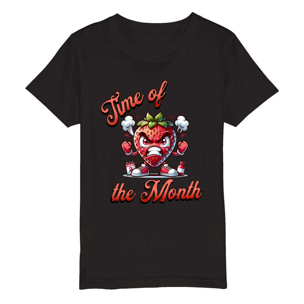 Time of the Month Periode Menstruation Theme Organic Kids Crewneck T-shirt