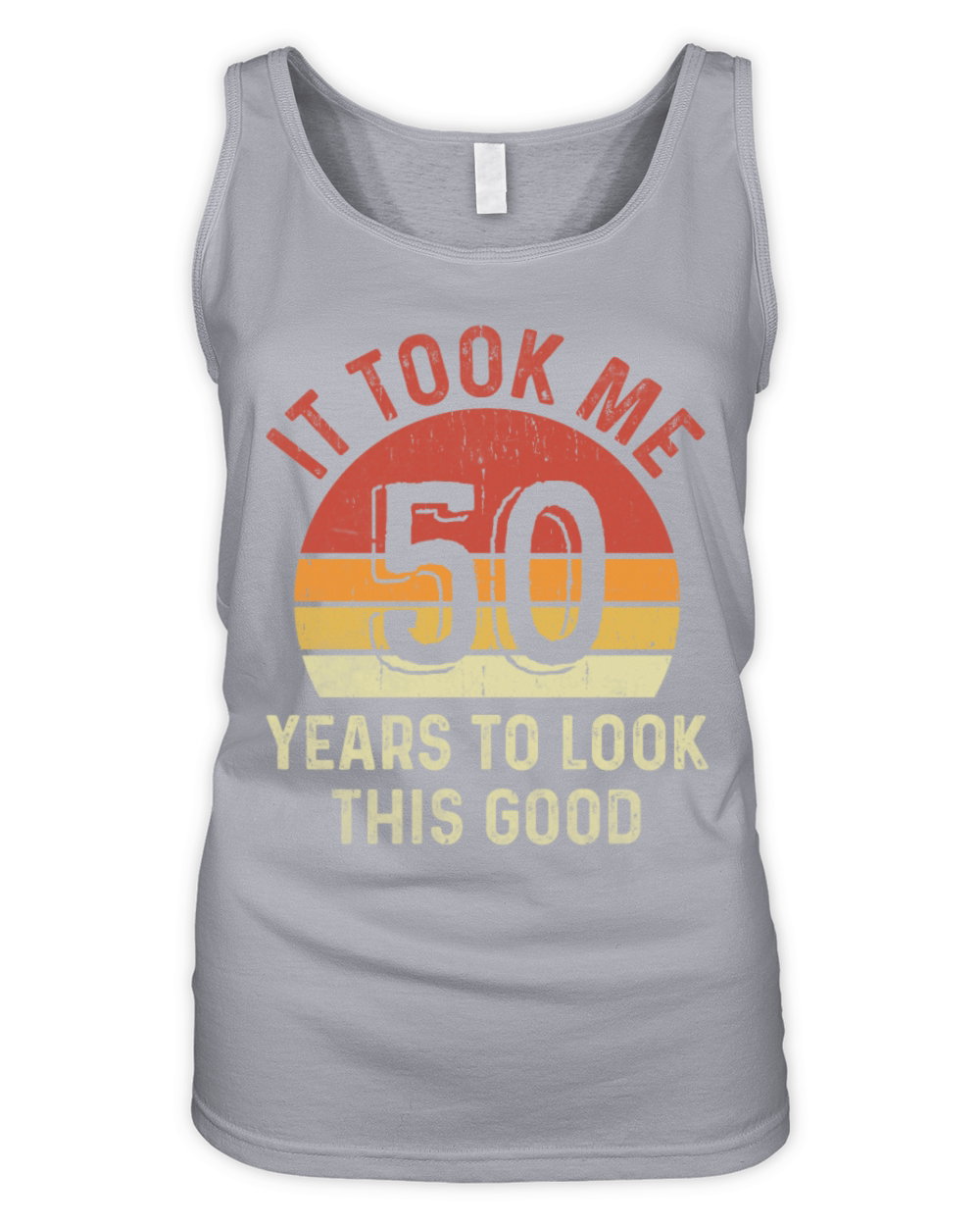 it took me 50 years to look this good Retro Sunset Organic Women's Tank Top