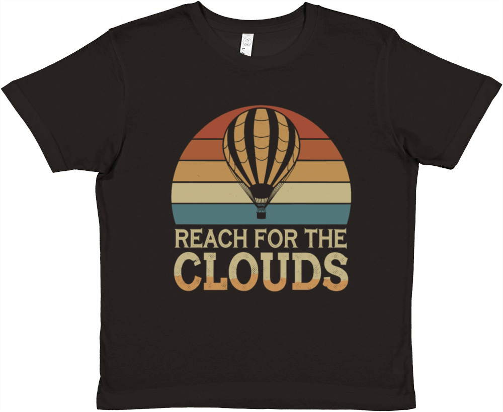 Reach For The Clouds Hot Air Balloon Inspiration Premium Kids Crewneck T-shirt