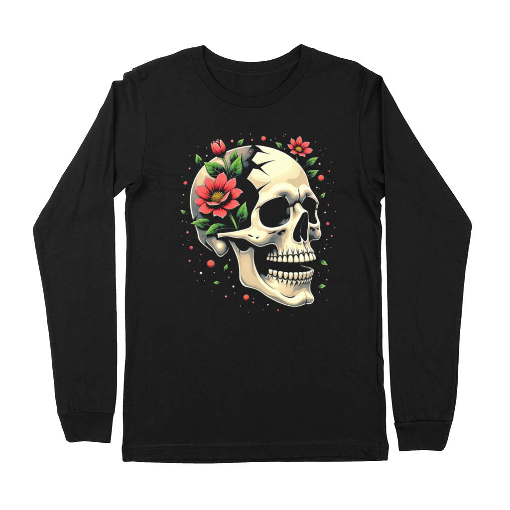 Floral Skull Design Premium Long Sleeve