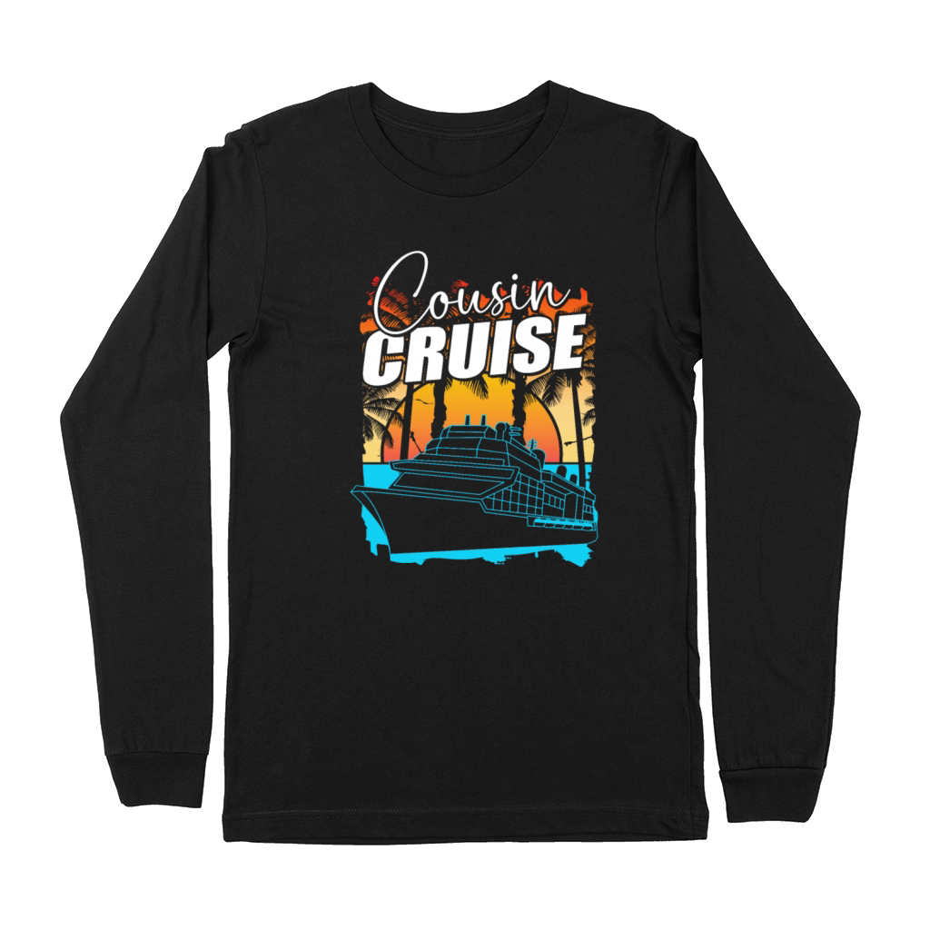 Retro Summer Tropical Beach Vacation Cousin Cruise Premium Long Sleeve