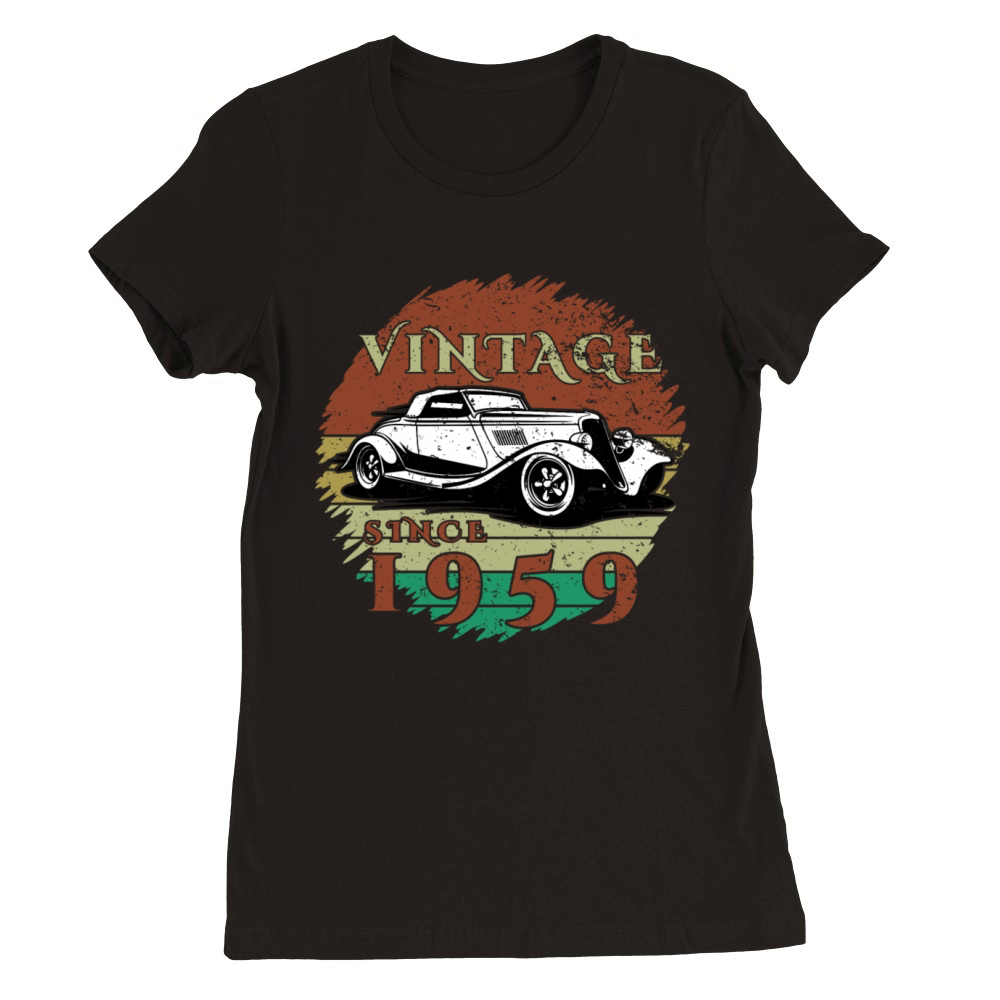 65th birthday Classic Car - Vintage since 1959 Premium Womens Crewneck T-shirt