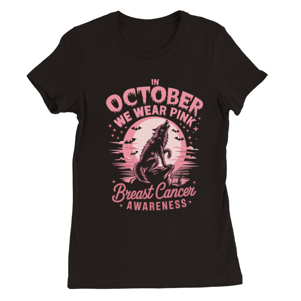 Breast Cancer Design - Wolf Premium Womens Crewneck T-shirt