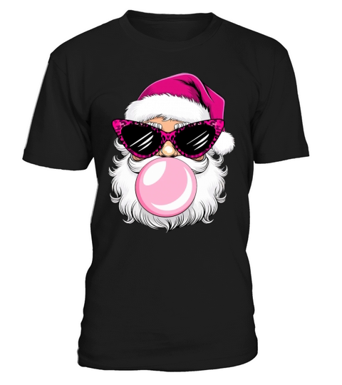 Santa Claus face Retro Blowing Bubble Christmas T-Shirt Unisex