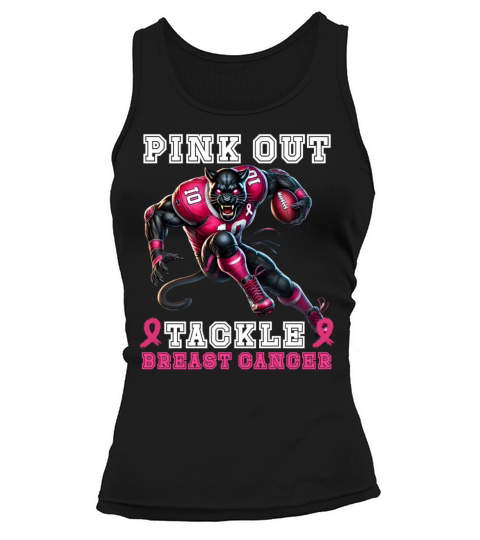 Pink Out tackle Breast Cancer Football design Tank top Woman