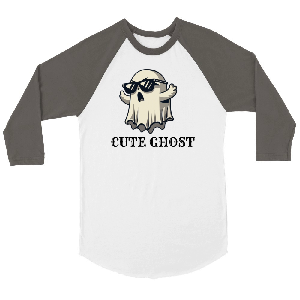CUTE GHOST Unisex ¾ sleeve Raglan T-shirt