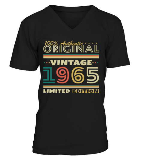 60 Years 1965 Vintage Retro Birthday Gift V-Neck T-shirt