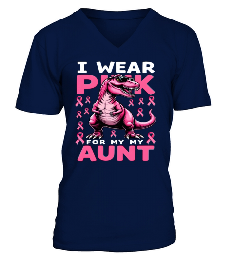 Breast Cancer Pink Awareness Design V-Neck T-shirt