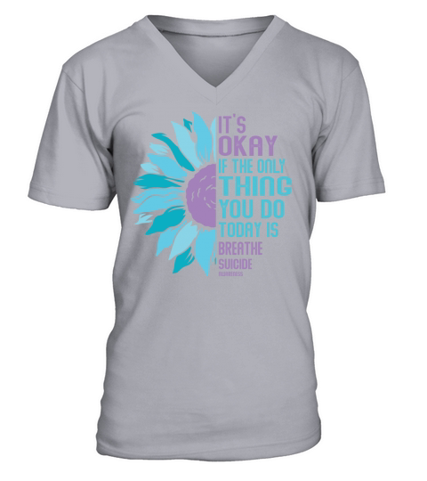 Mental Health Warrior Purple and Teal V-Neck T-shirt