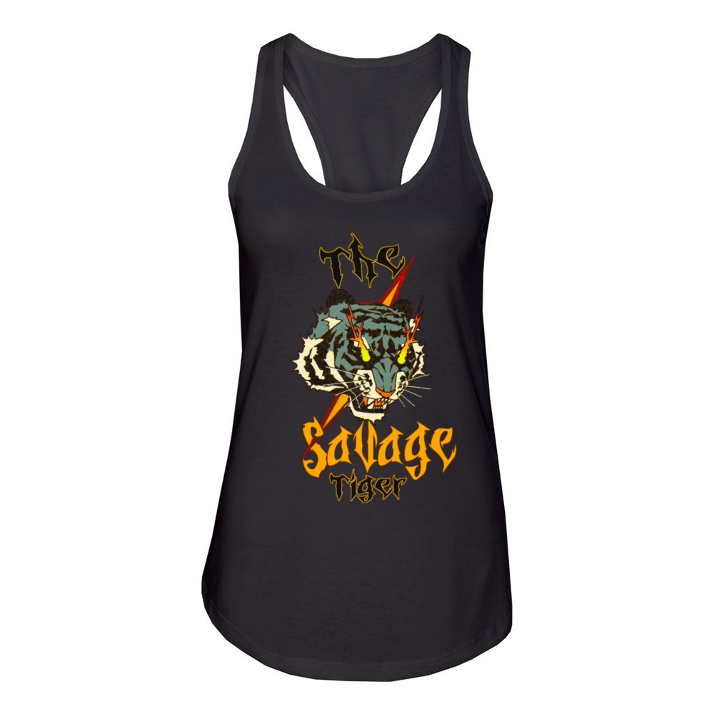 the Savage Tiger vintage design Women's Racerback Tank