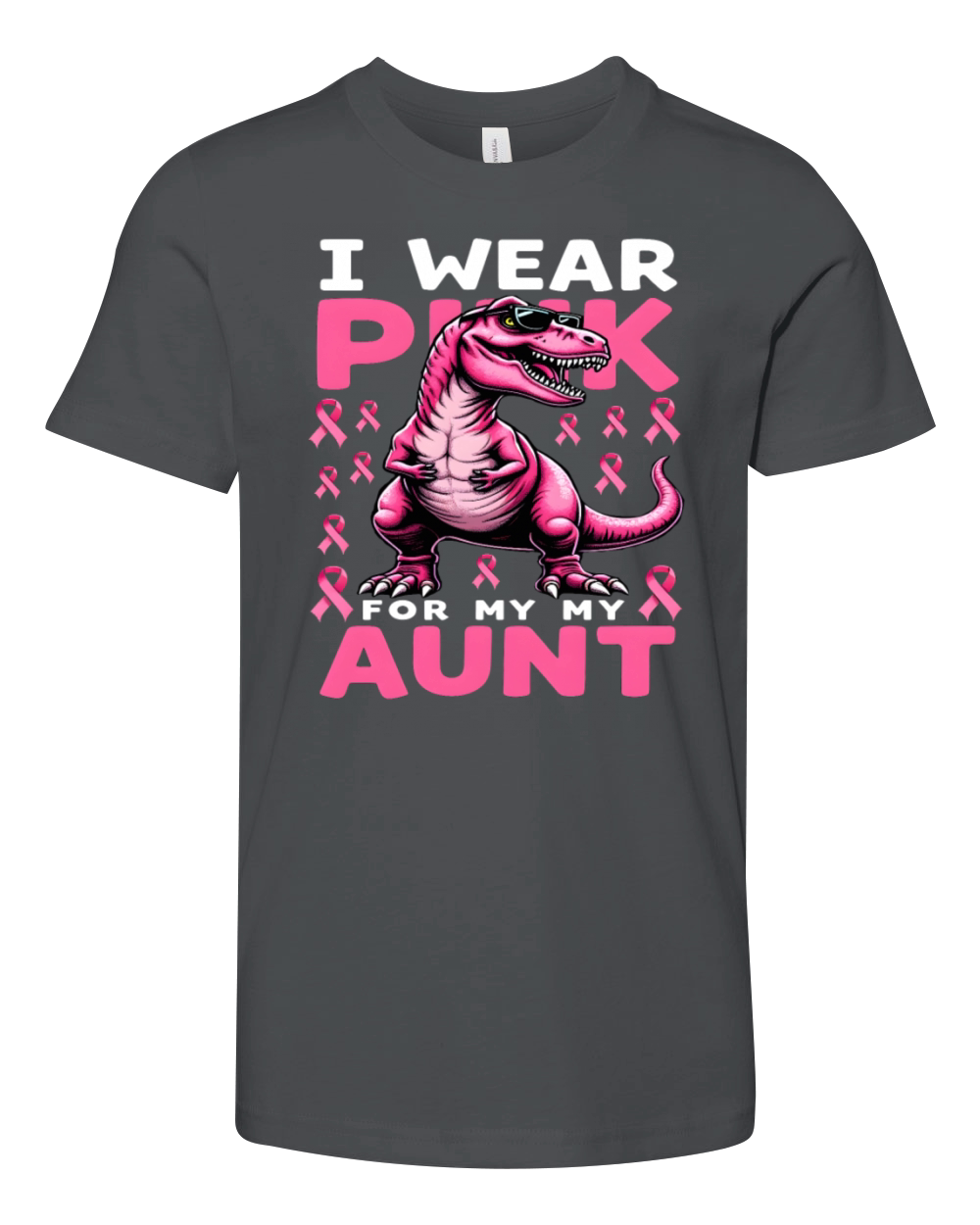 Breast Cancer Pink Awareness Design Youth Unisex Jersey Tee