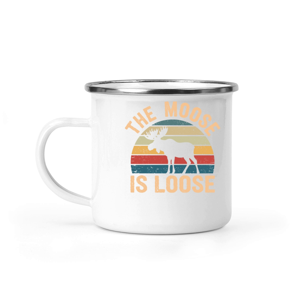 Retro The Moose is Loose Vintage Wildlife Nature Camping Mug