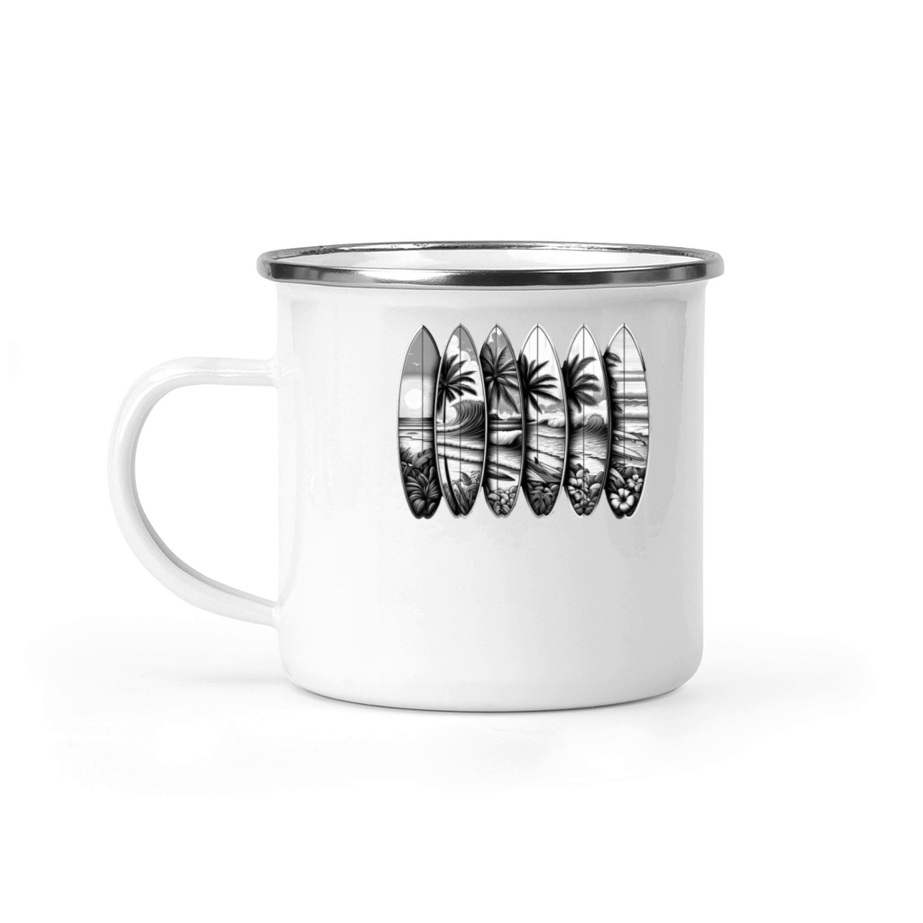 Surfboard Art Surfing Retro Surfer Surf Shop Camping Mug