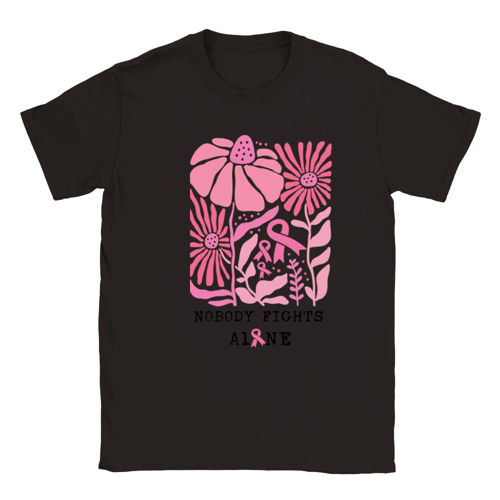 No Body Fights Alone - Breast Cancer Month Classic Kids Crewneck T-shirt