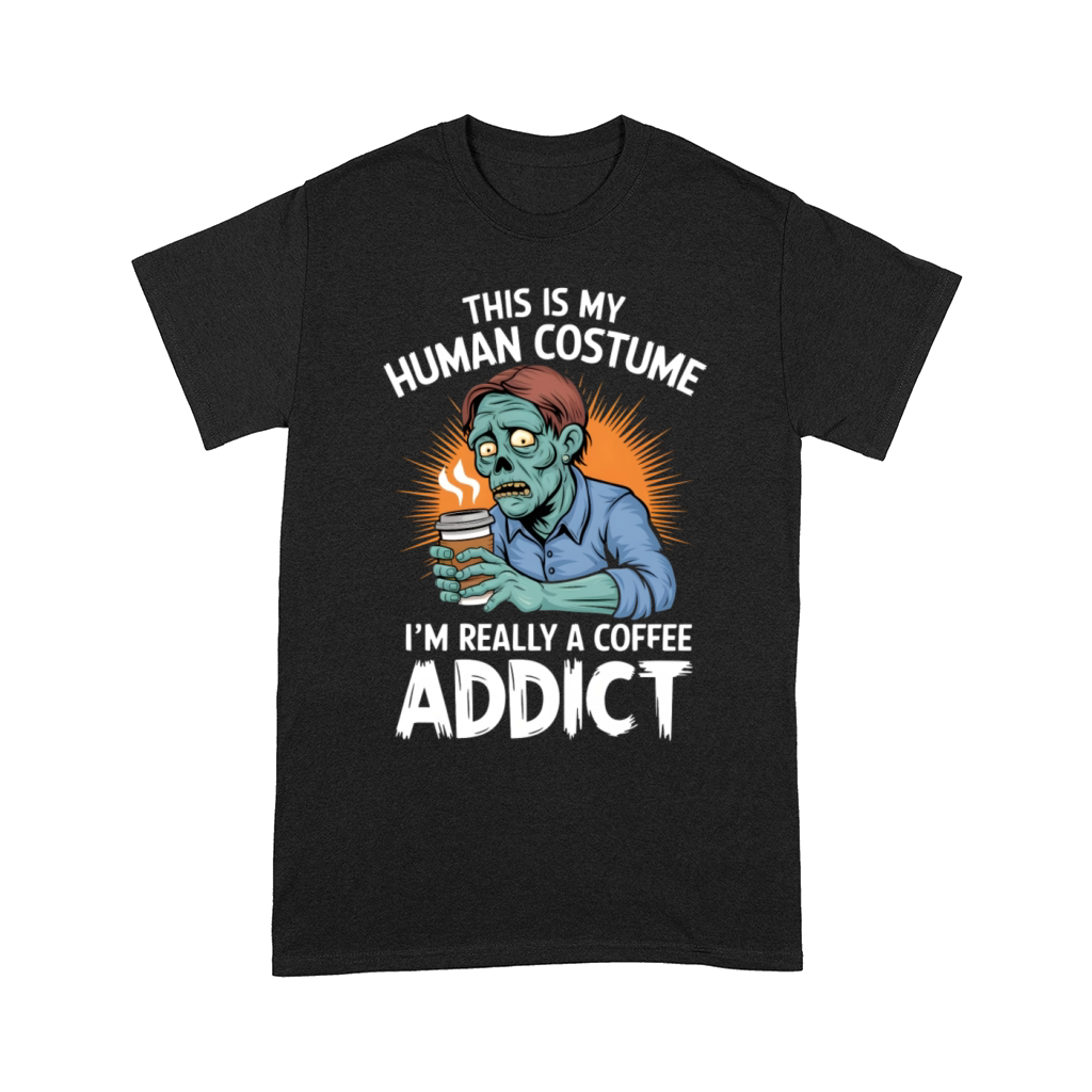 Coffee Addict Zombie Funny Halloween Humor Comfort T-shirt