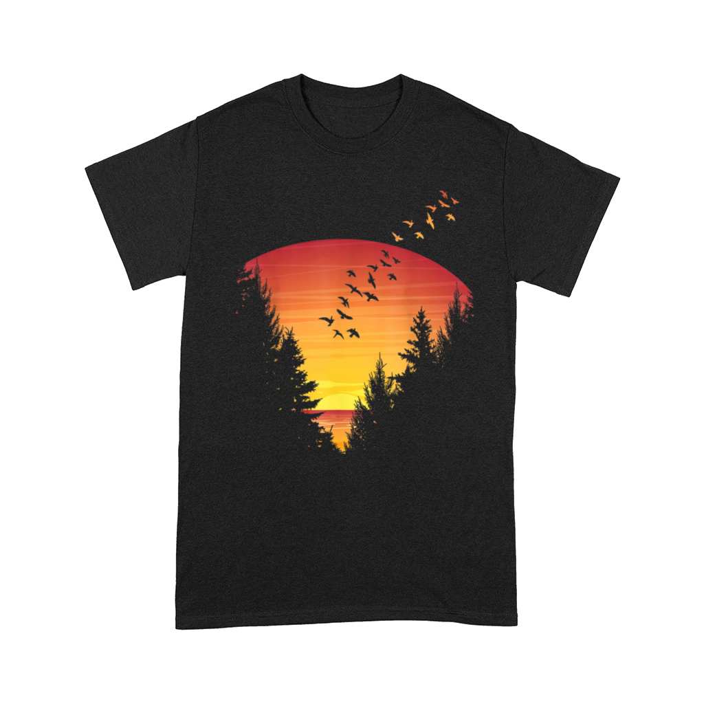 Sunset Forest Nature Pine Tree Camping Outdoor Comfort T-shirt
