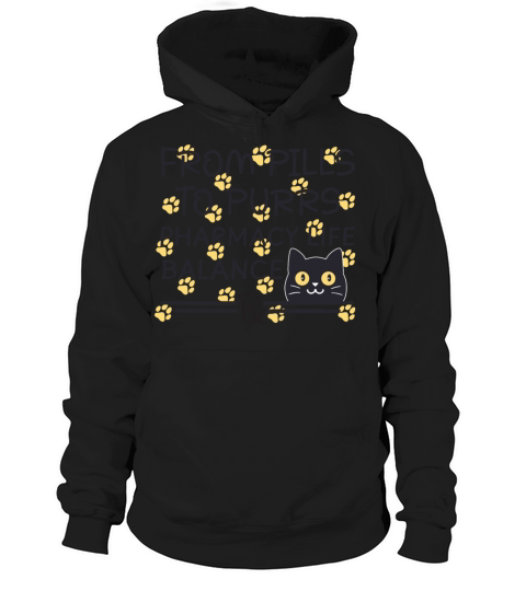 Pharmacy Cat From Pills to Purrs yellow-black Hoodie Unisex