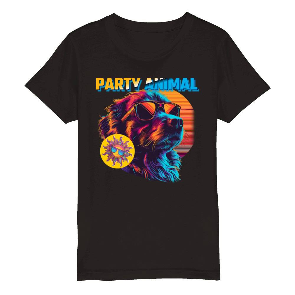 Party Animal Vintage Organic Kids Crewneck T-shirt