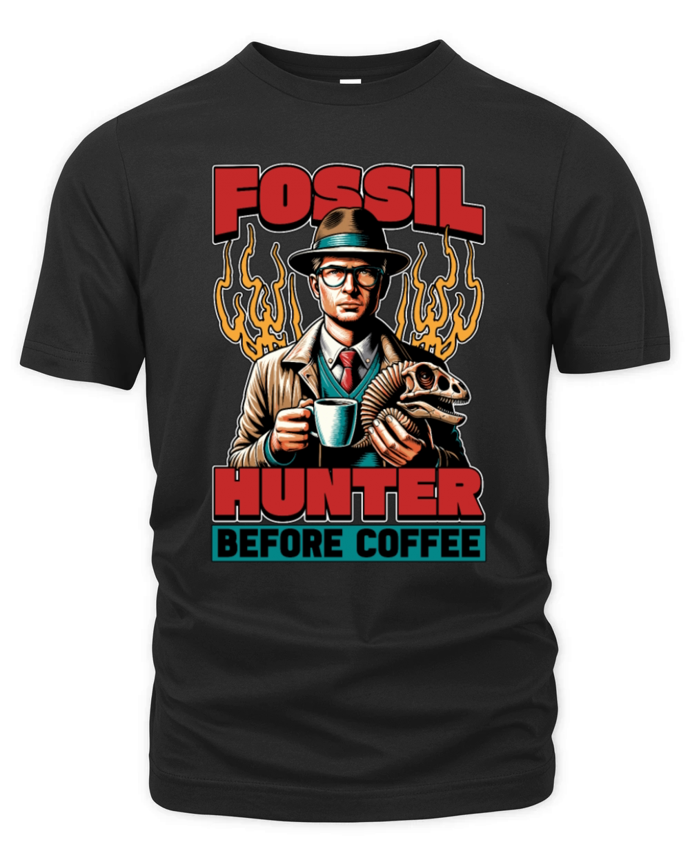 Fossil Hunter Before Paleontologist Coffee Lover Organic Unisex T-shirt