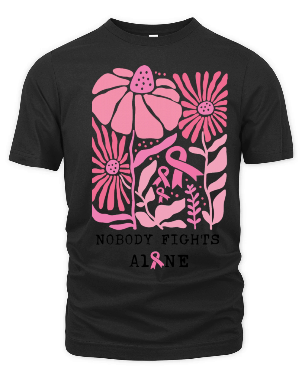 No Body Fights Alone - Breast Cancer Month Organic Unisex T-shirt